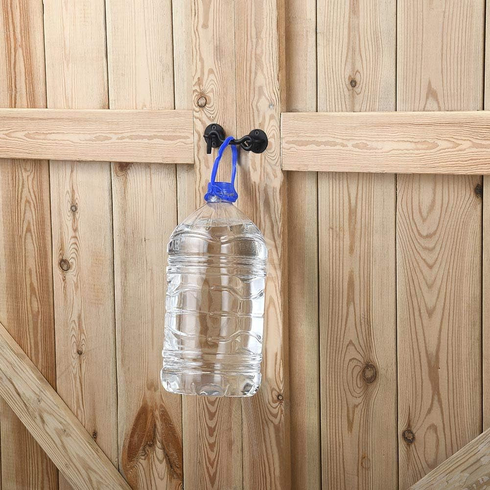 4” Privacy Hook and Eye Gate Door Latch Easy Lock for Sliding Barn Doors, Black