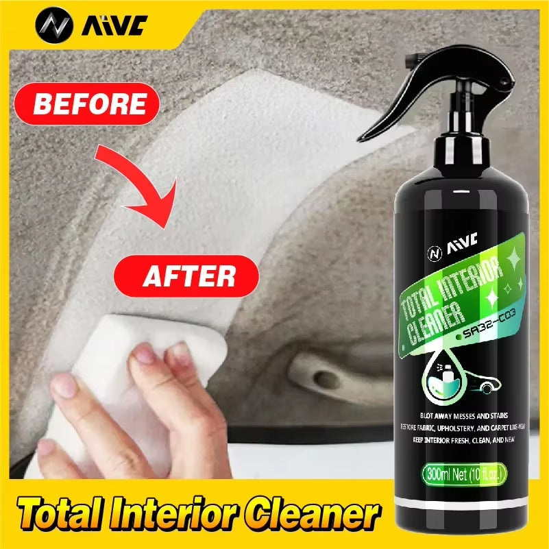 Car Total Interior Cleaner Agent Ceiling Cleaner Leather Flannel Woven Fabric Water Free Multipurpose Auto Dash Cleaning Tool