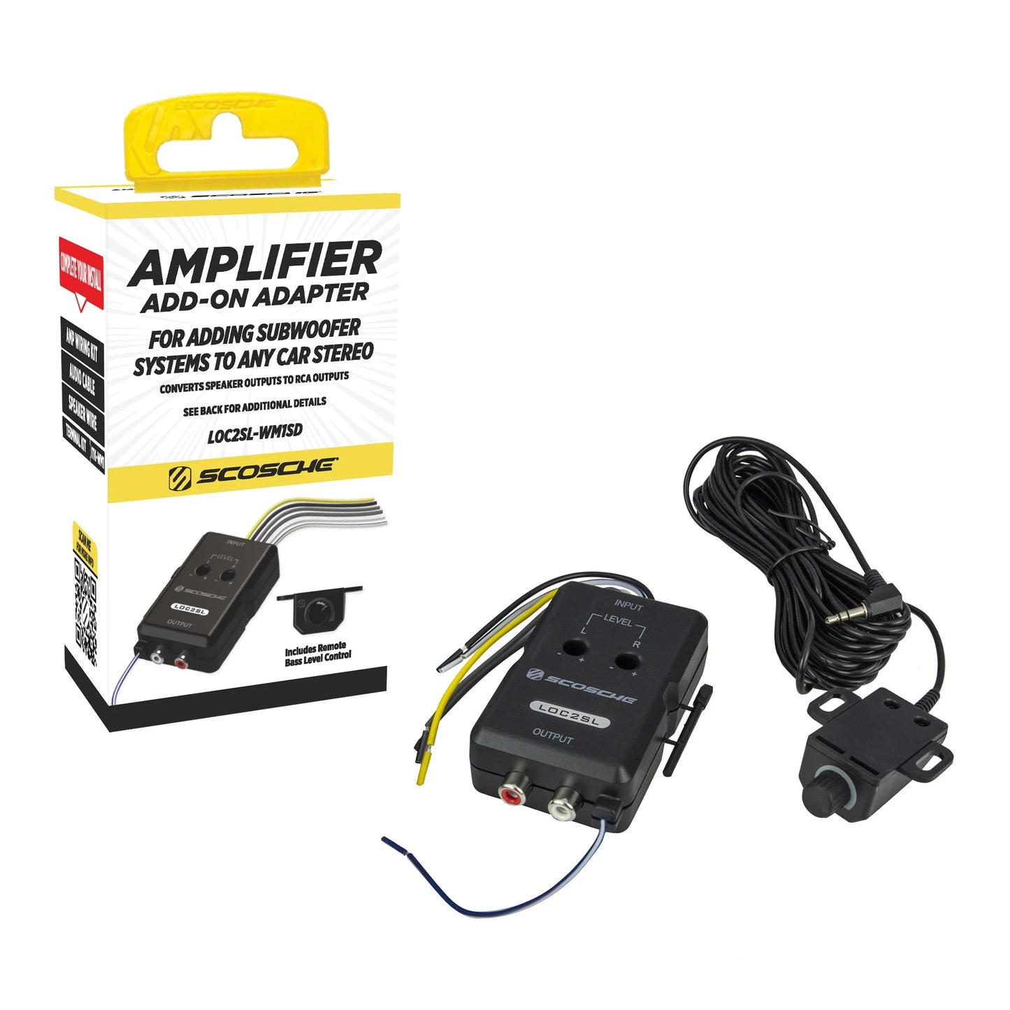 LOC2SL-WM1SD Line Output Converter W/ Remote Control Knob RCA Converter Quality Sound Car Audio