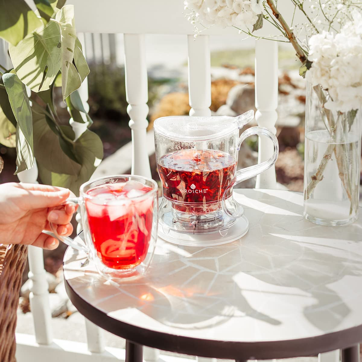 Aberdeen Smart Tea Maker Bpa-Free Tea Infuser Clear 17.7 Oz (525Ml) | Drip-Free Bottom Dispenser, Coaster, Easy Brewing, Simple Cleanup, Tritan Build, Loose-Leaf Steeping, Stylish Design