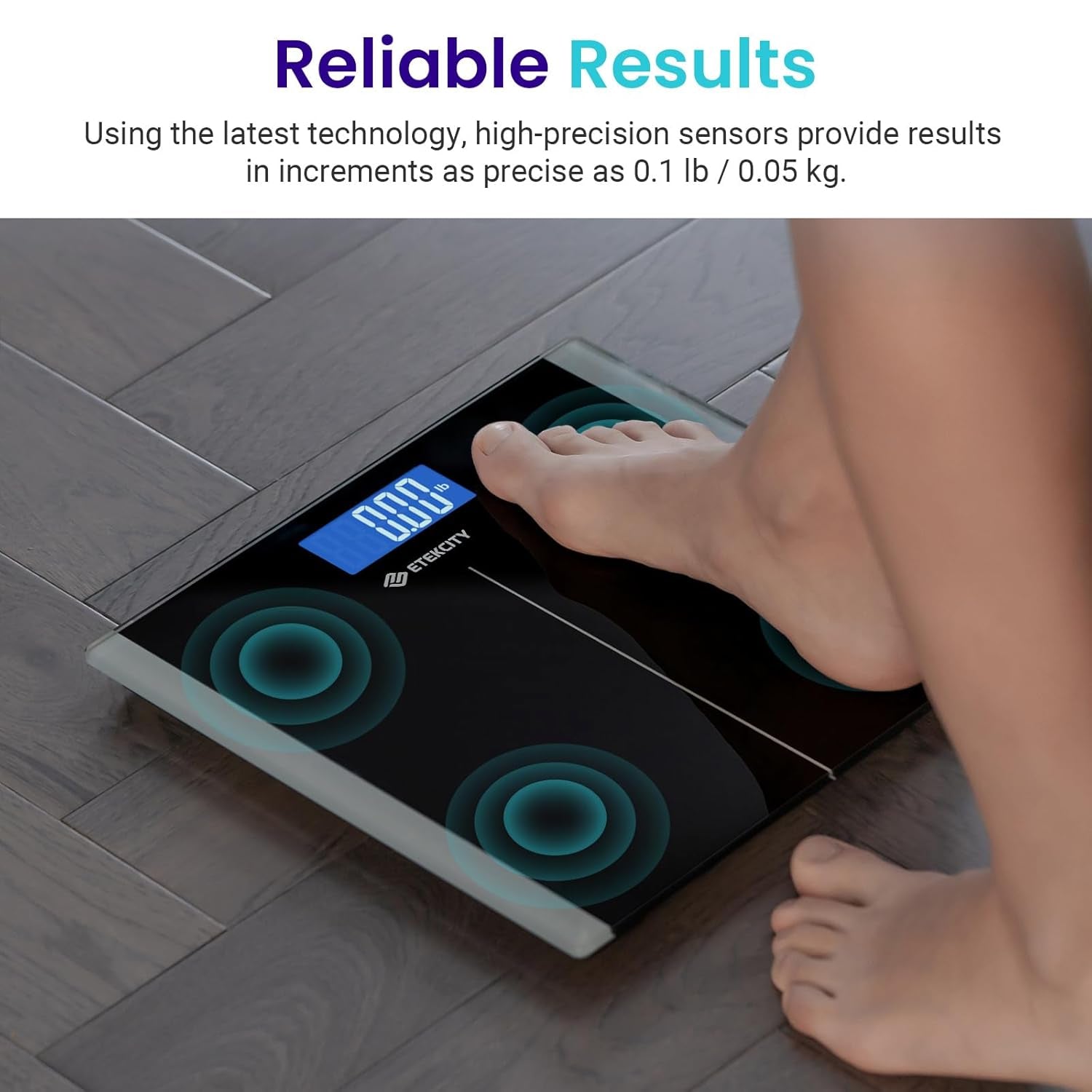 Bathroom Scale for Body Weight, Digital, Highly Accurate, 400 Lbs | Large 6Mm Tempered Glass Platform, Clear LCD Display, Batteries Included, Safe Electronic Weighing for Daily Home Use