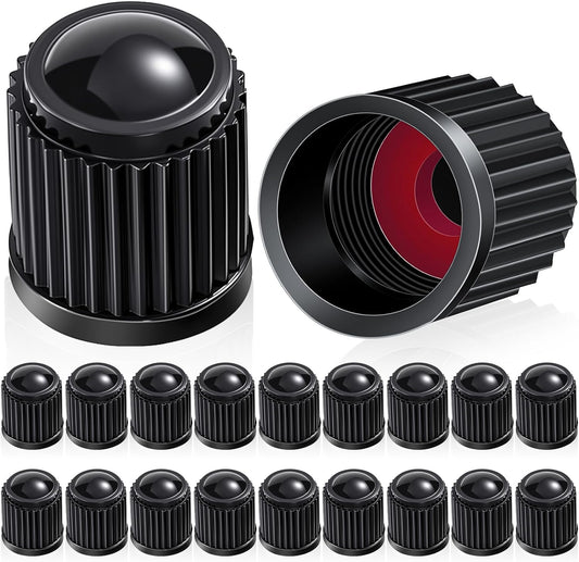 20 Pcs Tire Valve Stem Caps Car Tire Caps Plastic Universal Valve Stem Covers for Bike Bicycle Cars SUV Trucks Motorcycles (Black)