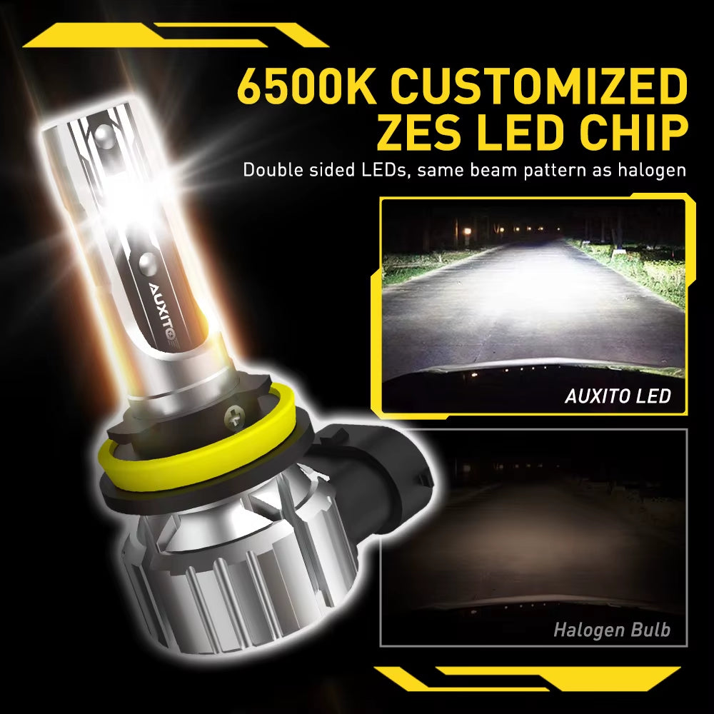 AUXITO 2Pcs Fog Lamp H8 H9 H11 H16JP 9005 HB3 9006 HB4 LED Fog Light Bulbs PTF CSP Headlight 12V Car Driving Lamp DRL for RAV4
