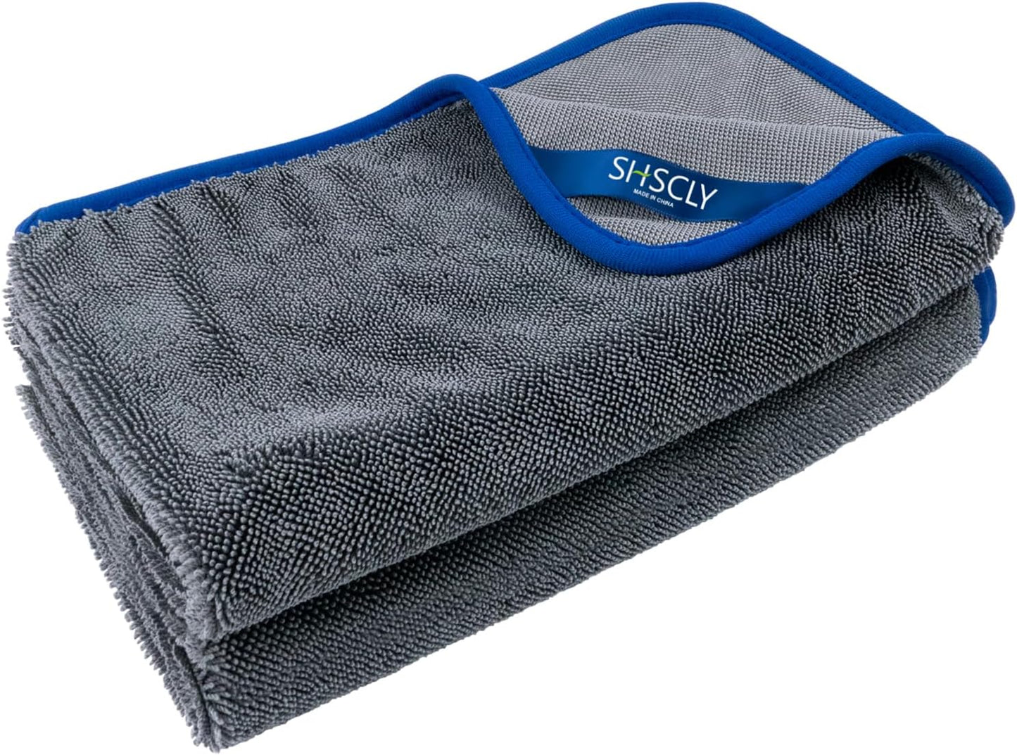 2-Pack Twist Pile Microfiber Car Drying Towel Gray 20 X 24 in | Ultra Absorbent, Scratch-Free, Lint-Free, Streak-Free Finish, Machine Washable