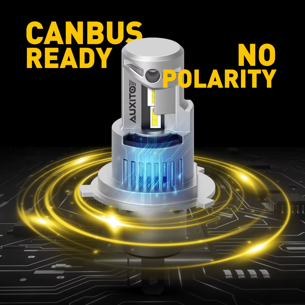AUXITO 2Pcs 20000LM H4 9003 LED Headlight Bulbs Canbus No Error H4 HB2 LED Hi/Lo Beam 100W Car Head Lamps 6000K White Auto Light