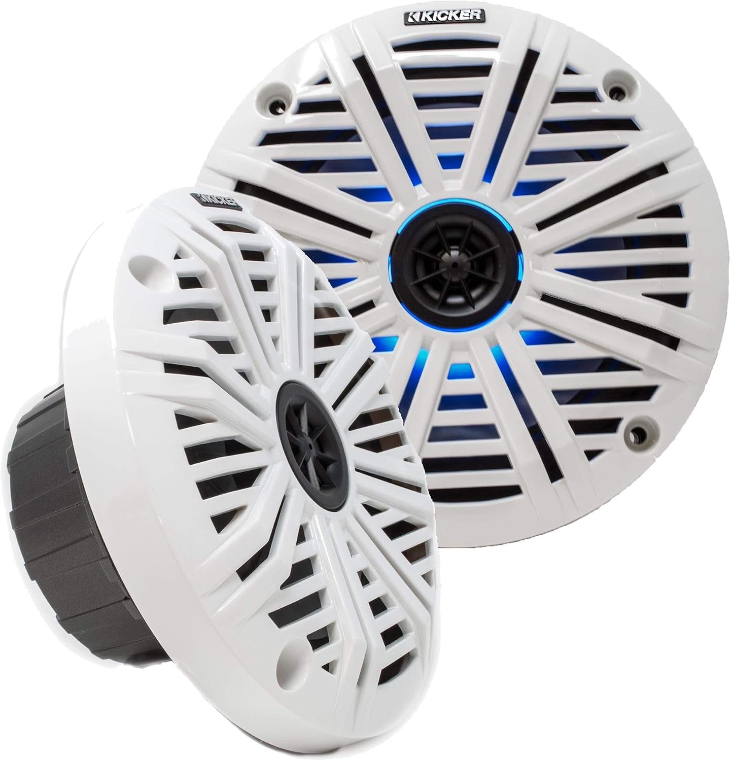 6.5" LED Marine Speakers (3 Pair) White Salt Water Grills OEM Replacement Speakers