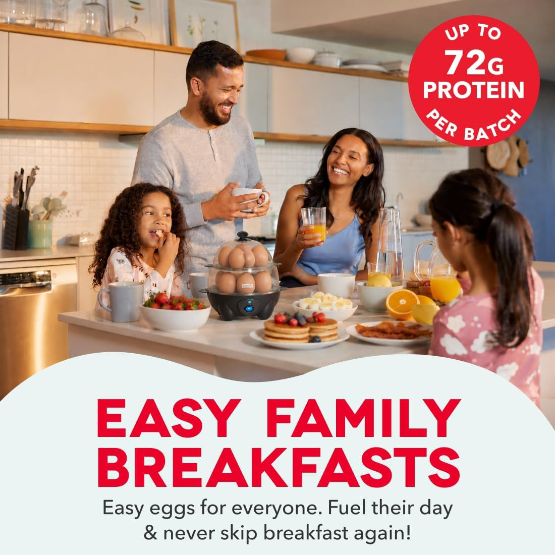 Deluxe Egg Cooker, 12 Hard Boiled Eggs, Black | Electric Double Decker Egg Poacher, Steamer & Omelette Maker Machine, Soft or Poached Eggs, Auto Shut-Off, Bpa-Free