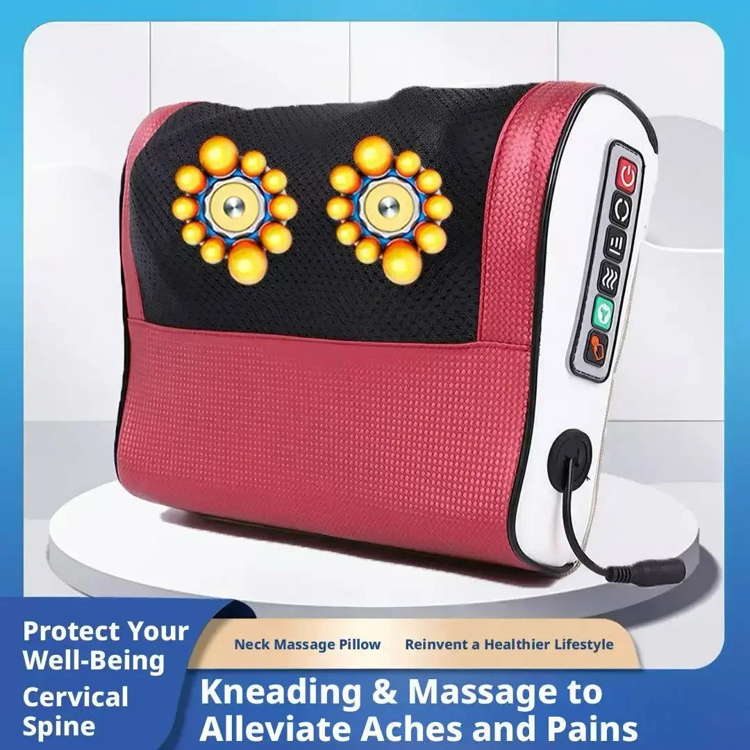 Deep Kneading Neck Shoulder Massager Pillow 42°C Warm Therapy Relieve Fatigue Restore Spinal Vitality Soothing Pain Relief