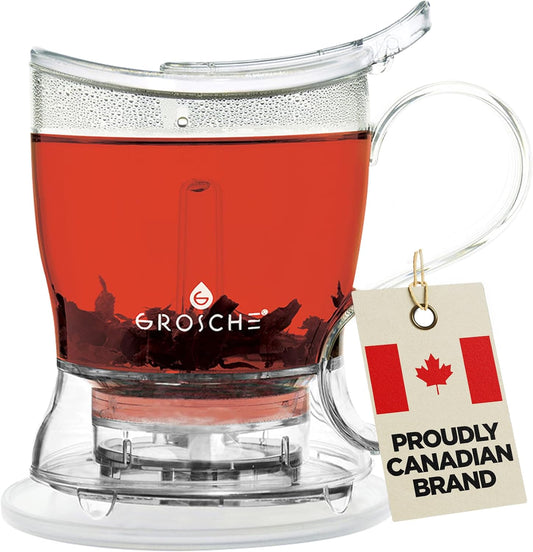 Aberdeen Smart Tea Maker Bpa-Free Tea Infuser Clear 17.7 Oz (525Ml) | Drip-Free Bottom Dispenser, Coaster, Easy Brewing, Simple Cleanup, Tritan Build, Loose-Leaf Steeping, Stylish Design