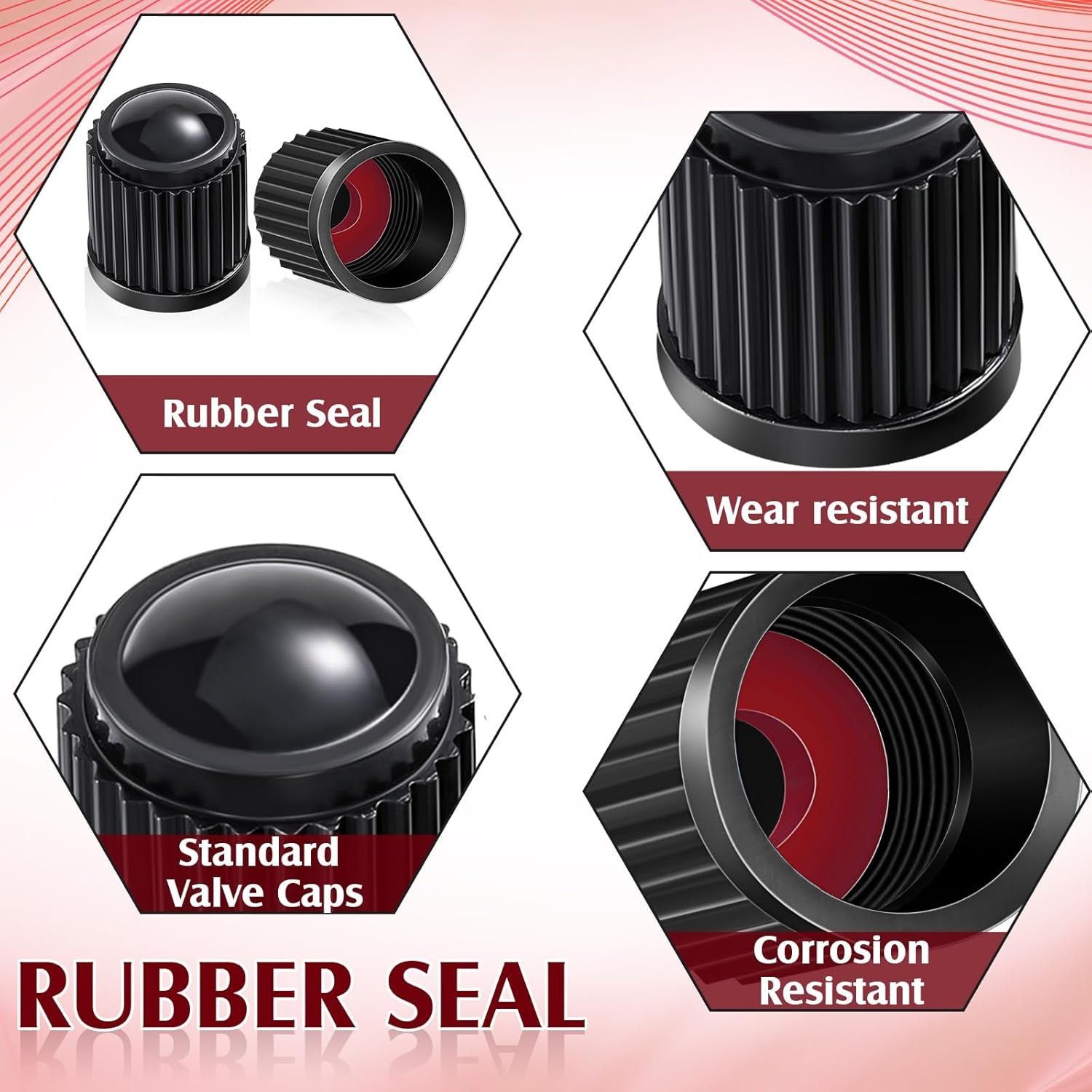 20 Pcs Tire Valve Stem Caps Car Tire Caps Plastic Universal Valve Stem Covers for Bike Bicycle Cars SUV Trucks Motorcycles (Black)