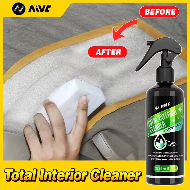 Car Total Interior Cleaner Agent Ceiling Cleaner Leather Flannel Woven Fabric Water Free Multipurpose Auto Dash Cleaning Tool