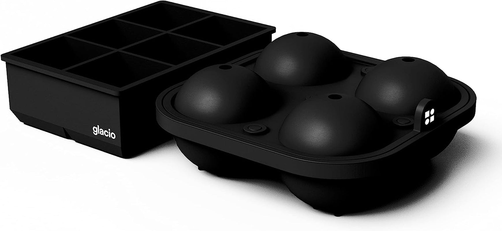 Ball Ice Cube Tray and Big Cube Molds for Whiskey, Slow Melting Set | 100% Silicone, No Plastic, Easy Release, Sphere & Square Combo, Ideal for Gifting & Elevating Cocktails at Home