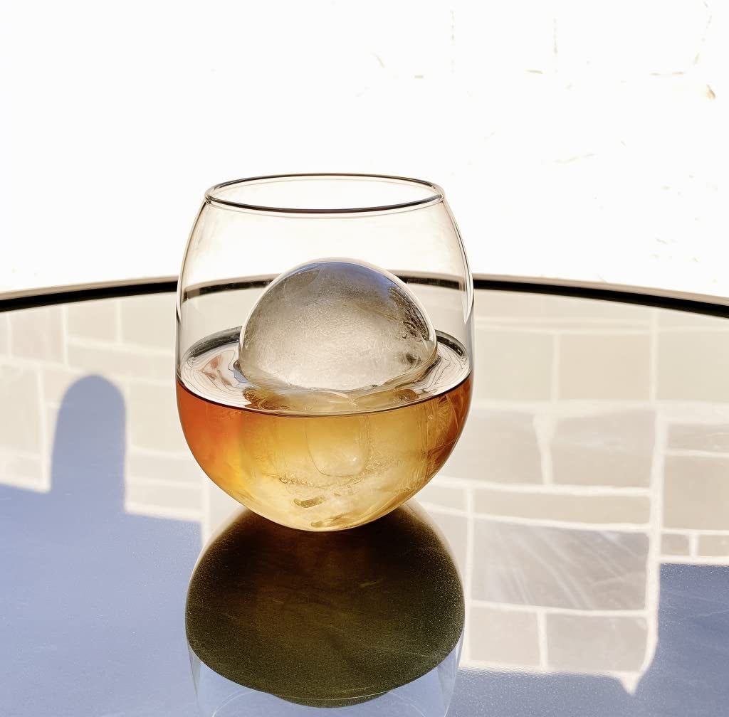 Ball Ice Cube Tray and Big Cube Molds for Whiskey, Slow Melting Set | 100% Silicone, No Plastic, Easy Release, Sphere & Square Combo, Ideal for Gifting & Elevating Cocktails at Home