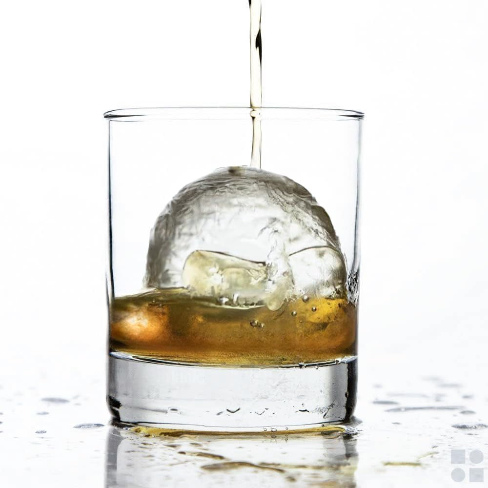 Ball Ice Cube Tray and Big Cube Molds for Whiskey, Slow Melting Set | 100% Silicone, No Plastic, Easy Release, Sphere & Square Combo, Ideal for Gifting & Elevating Cocktails at Home