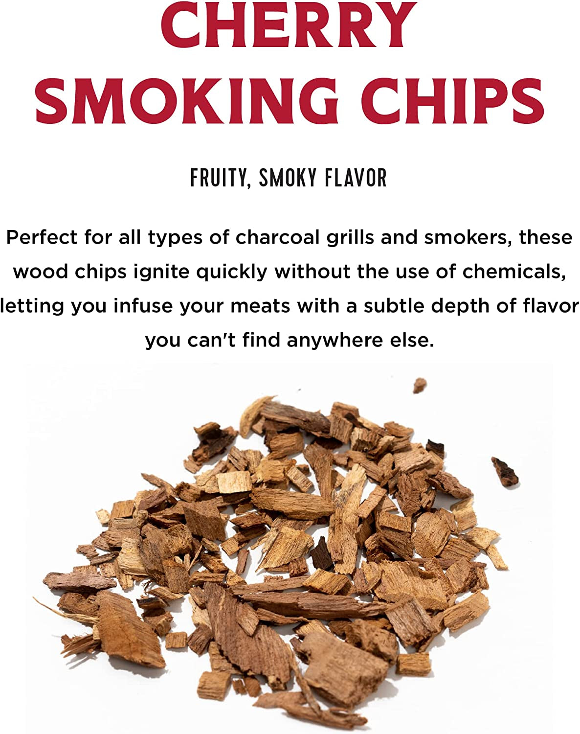 Premium 100% All Natural Hardwood Smoking Chips, Works with All Grills, Cherry