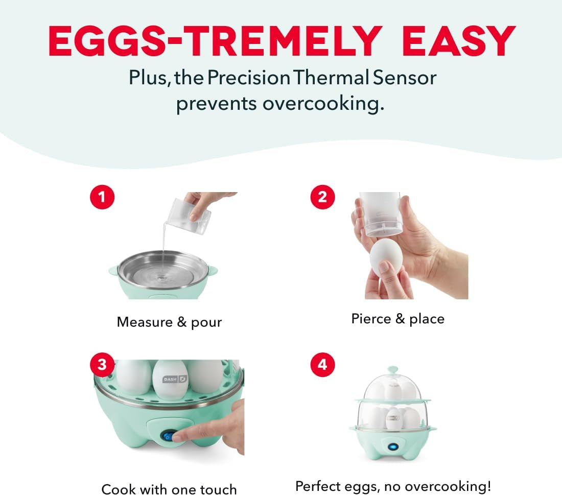Deluxe Egg Cooker, 12 Hard Boiled Eggs, Black | Electric Double Decker Egg Poacher, Steamer & Omelette Maker Machine, Soft or Poached Eggs, Auto Shut-Off, Bpa-Free