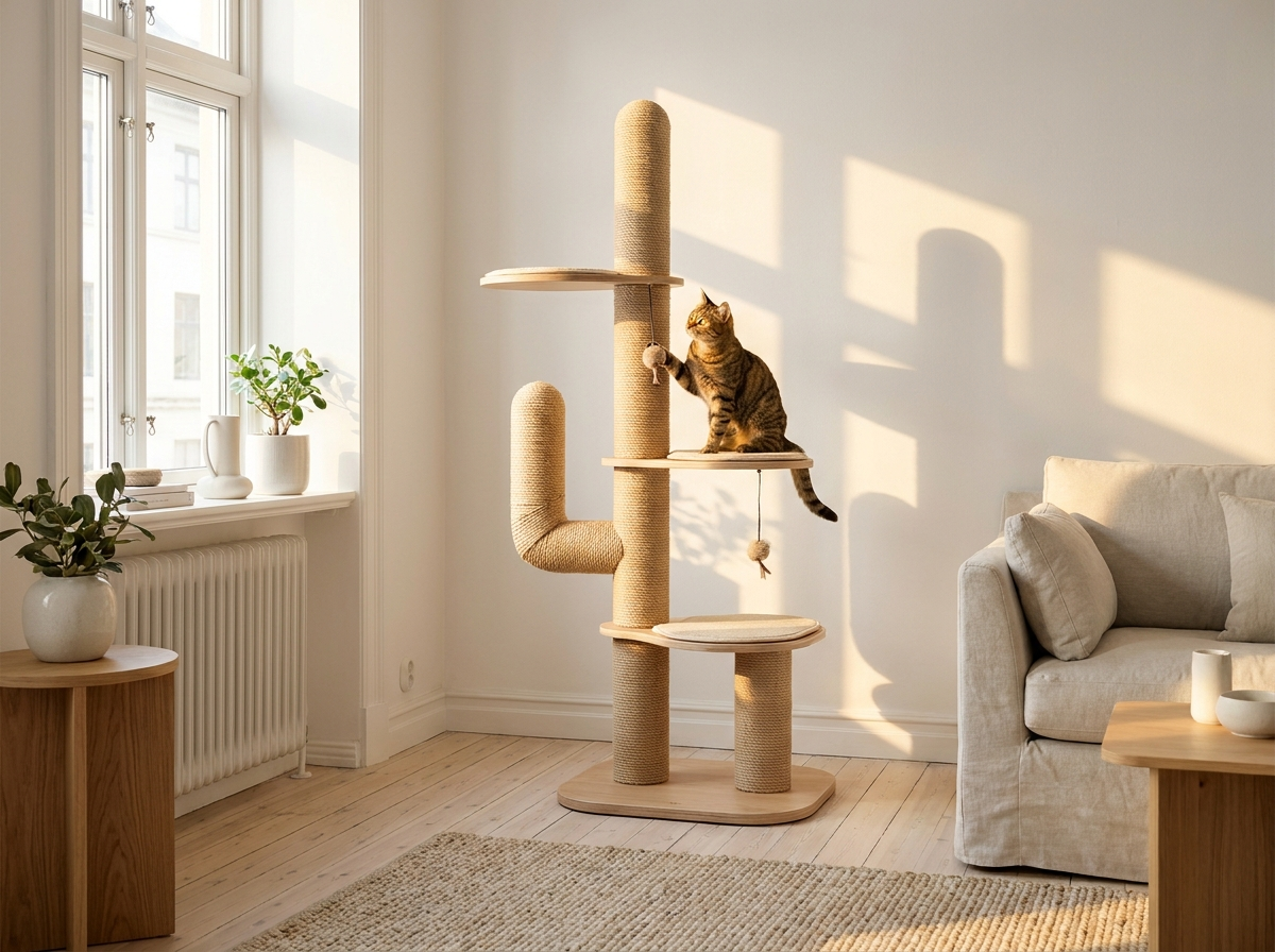 Cactus Cat Tree — Sunlit apartment lifestyle